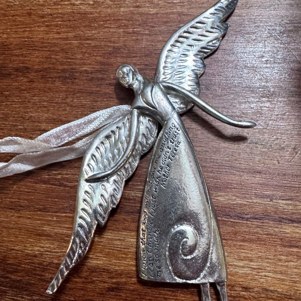 VTG Seasons of Cannon Falls Serenity Angel Mother Teresa Ornament Heavy‎ Silver